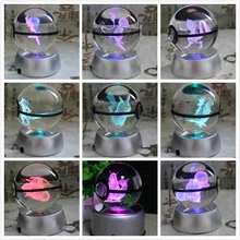 New Style Pokemon Ball With Engraving Crystal Ball For Gift With Led Light New Style Pokemon Ball With Engraving Crystal Ball For Gift With Led Light