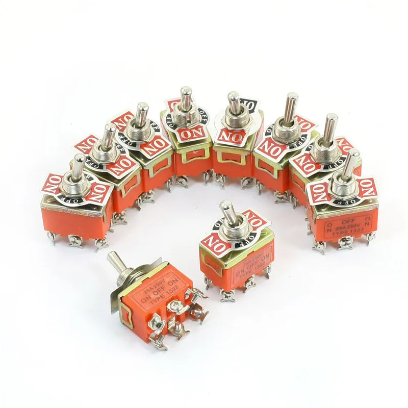 2Pcs 3 Position ON-OFF-ON DPDT Self-Locking Toggle Switch AC250V 15A | Обустройство дома