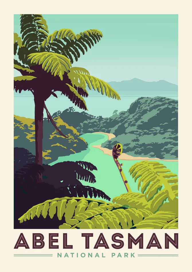 New Zealand NZ Abel Tasman National Park Travel Classic Wall Stickers