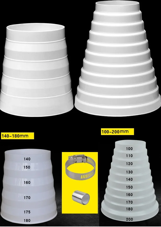 Пластиковый воздуховод редуктор прямой воздуховод редуктор и Увеличитель адаптер соединитель Отопление охлаждения вентиляционный шланг зажим