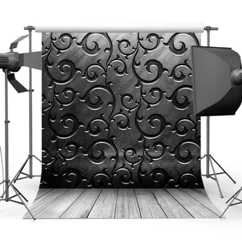 

3D black damsk photo backdrop Vinyl cloth High quality Computer print party photography backgrounds