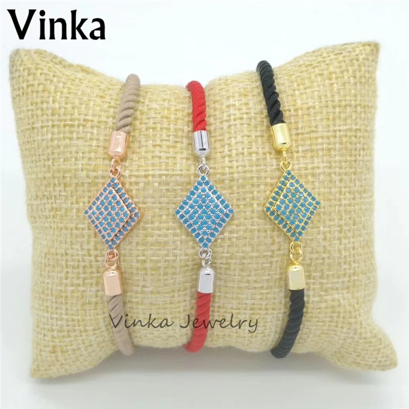 10pcs Geometric charm bracelet colorful thread connect charm rope