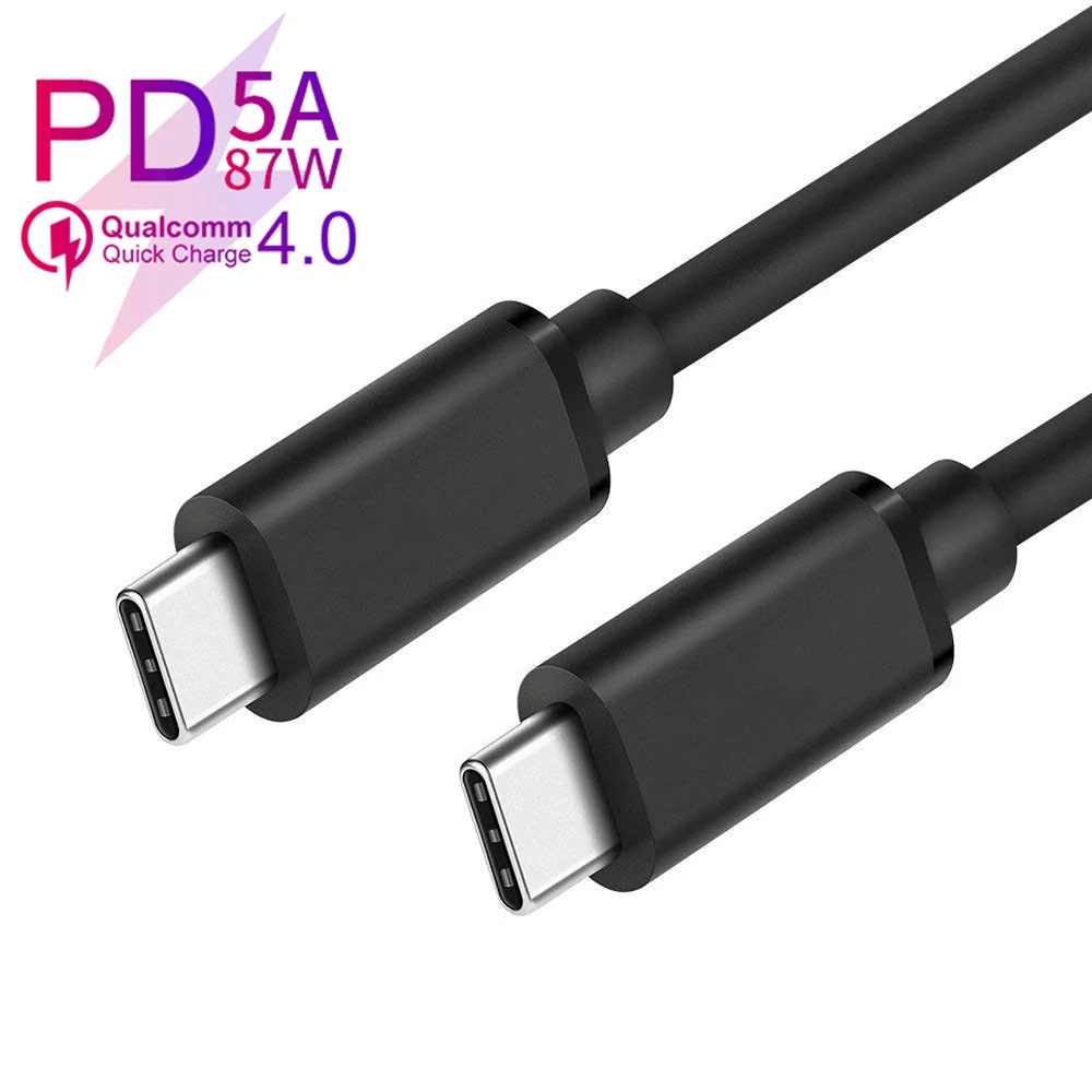 5A type-c 87W PD кабель USB для передачи данных 3,1 PD кабель для быстрой зарядки 4K 30HZ передача видео для xiaomi huawei phone notebook