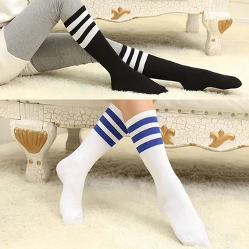 

Women/Men Unisex Three Stripes Cotton Crew Shocks Casual Retro Hiphop Preppy New