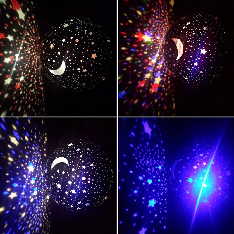 LED الدورية ستار العارض سلك USB الجدة الإضاءة القمر السماء دوران الحضانة ليلة ضوء الاطفال عن الطفل طفل مصباح القمر الكرة