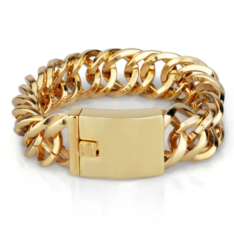 

bridal and groom Jewellery cufflink dubai style gold color titanium bracelets bangles for men and women