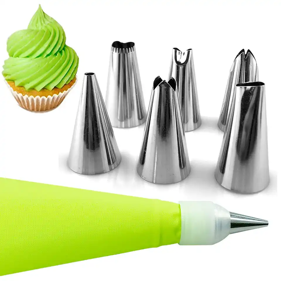 8pcs Set Cake Decorating Spout And Pastry Cream Bag Confectionery