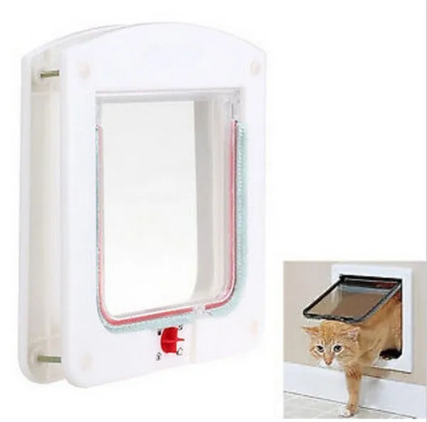 

Lockable Cat Flap Door Kitten Dog Pet Safe Lock Pet Safety Products Suitable for Any Wall or Door 15CM*14.7CM