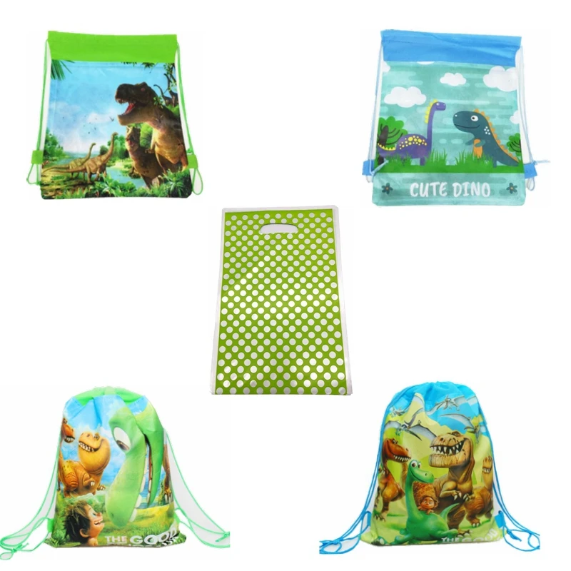 

Birthday Party Mochila Boys Favors Cartoon Cute Dinosaur Theme Decorate Non-woven Fabric Baby Shower Drawstring Gifts Bags 1PCS