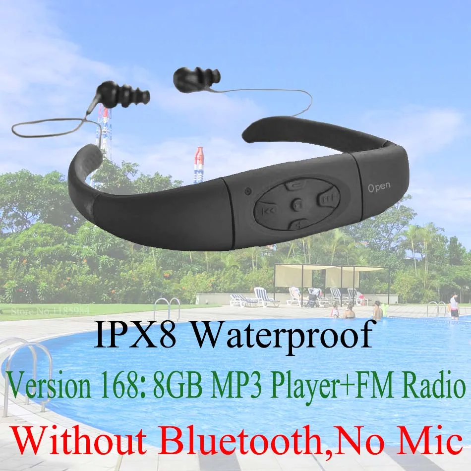 268 IPX8 водонепроницаемый Bluetooth 4,0; 168 4 ГБ 8 ГБ Водонепроницаемый MP3-плеер fm-радио) Плавание ming Дайвинг подводный Спорт Плавание Наушники - Цвет: 168 ( 8GB MP3 A )