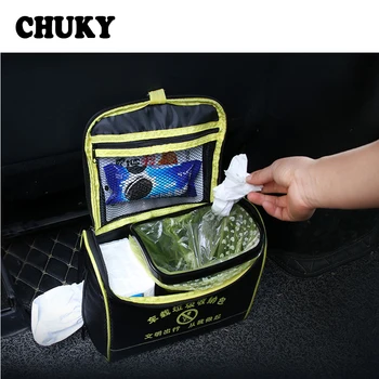 

CHUKY Portable Car Polyester Garbage Storage Seat Back Box Bag Trash Bin For Nissan Juke Tiida Subaru Ford mondeo mk4 mk3 Opel