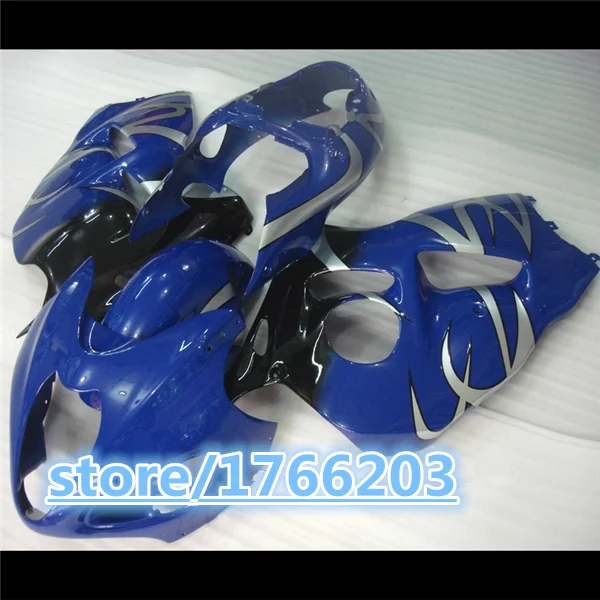 

For A Hayabsa GSXR1300 GSX-R1300 Silver Flame in blue GSXR 1300 96 97 98 99 00 01 02 03 04 05 06 07 Fairing Ning