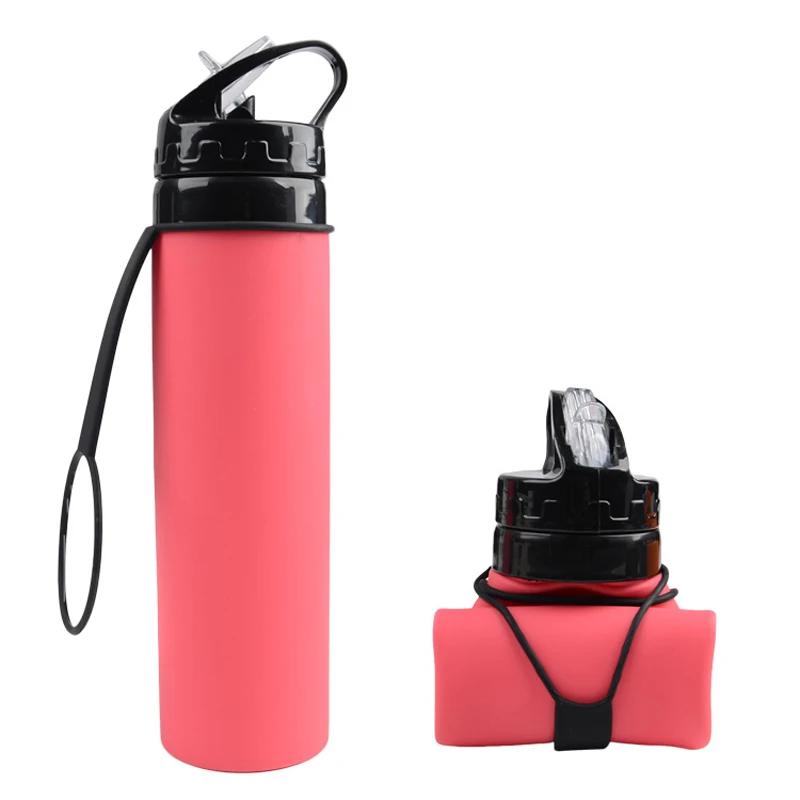 

600ml Collapsible Folding Silicone Sports Water Bottle for Outdoor Cycling Camping Running WHShopping