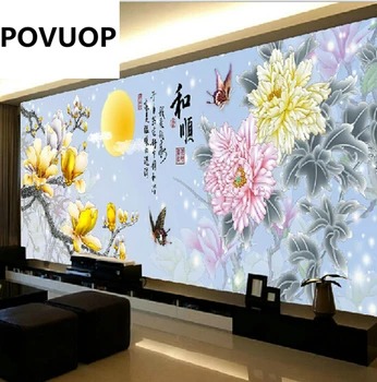 

POVUOP cross stitch perfect conjugal bliss Cross stitch Blossom and rich Peony jade orchid Elegant orchid cross stitch