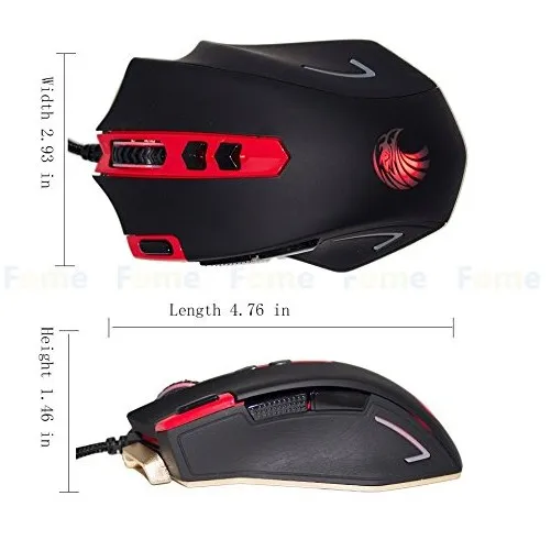  Professional Wired Gaming Mouse 8 Buttons 4000 DPI Optical Game Mice With Colorful LED Backlit For 