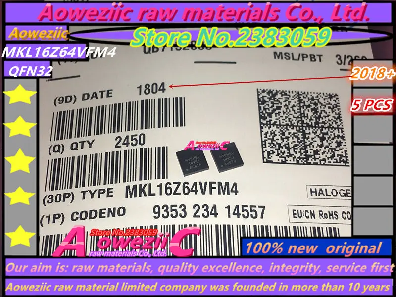 Aoweziic 2018 + 100% новый оригинальный MKL16Z64VFM4 M16M6V QFN-32 низкая мощность микроконтроллер