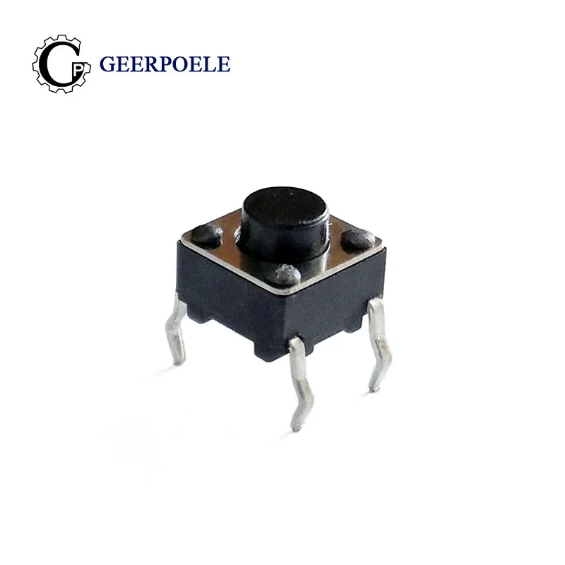 

100 pcs/lot 6*6*5.0mm DIP 12V 0.5A Push Button Micro Switch 4 PIN Tactile Tact Direct Plug-in Self-Reset Interruptor