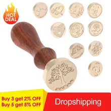 Retro Wood Stamp Sealing Wax Stamp DIY Envelope Card Decoration Wedding Love Rose Flower Letter Pattern Retro Wood Handle Seal green new creative vintage diy wedding envelope sealing wax in bulk granule wax stamp particles