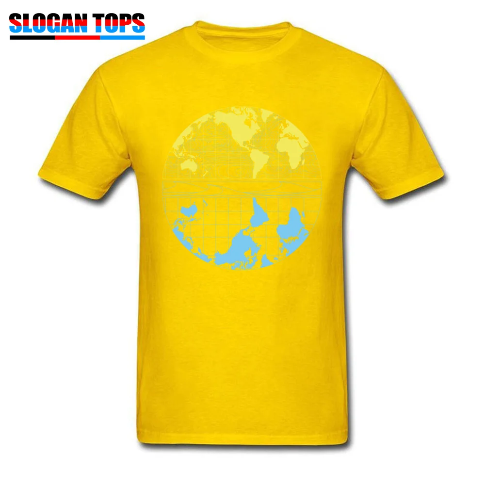 World stream drift map Round Collar T Shirt April FOOL DAY Printed Tops Tees Short Sleeve On Sale Pure Cotton Tops & Tees Mens World stream drift map yellow