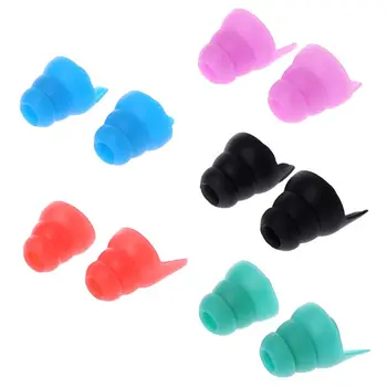 1 para silikonowe zatyczki do uszu z redukcją szumów zatyczki do uszu ochrona słuchu 5 kolorów tanie i dobre opinie CN (pochodzenie) Earplugs Silicone Black Red Green Pink Blue Earplugs 16 5*12*20mm