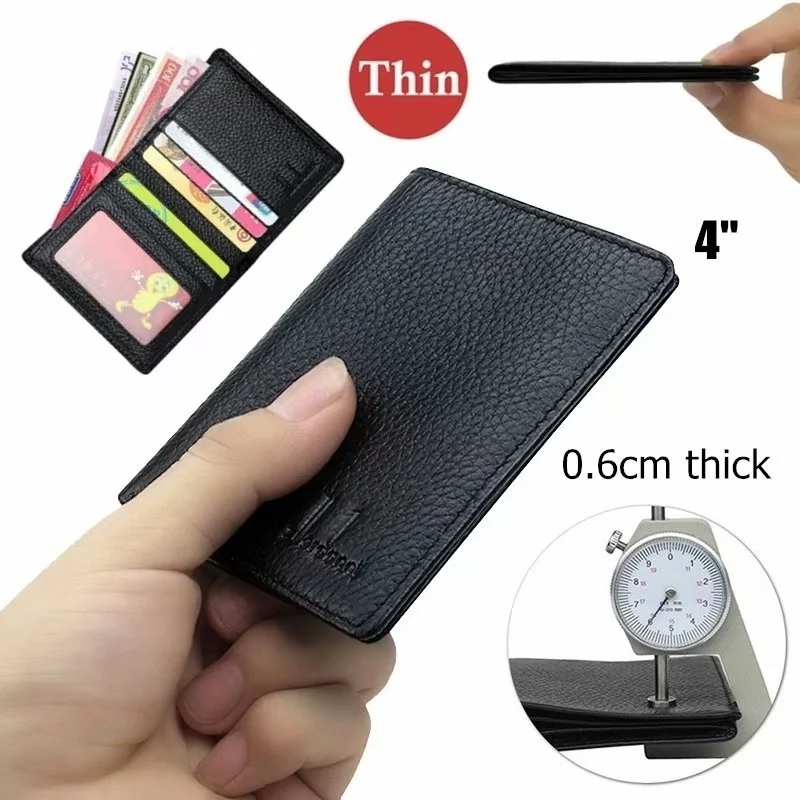

Leather Small Mini Ultra-thin Wallet Men's Compact Wallet Handmade Leather Card Package Short Design Wallet New
