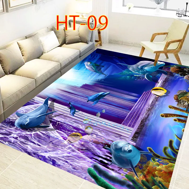 Blue Sea ocean Mediterranean Style 3D Carpets for Living Room Bedroom Area Rugs Coffee Table Sofa Bed Floor Mat Hallway Carpet