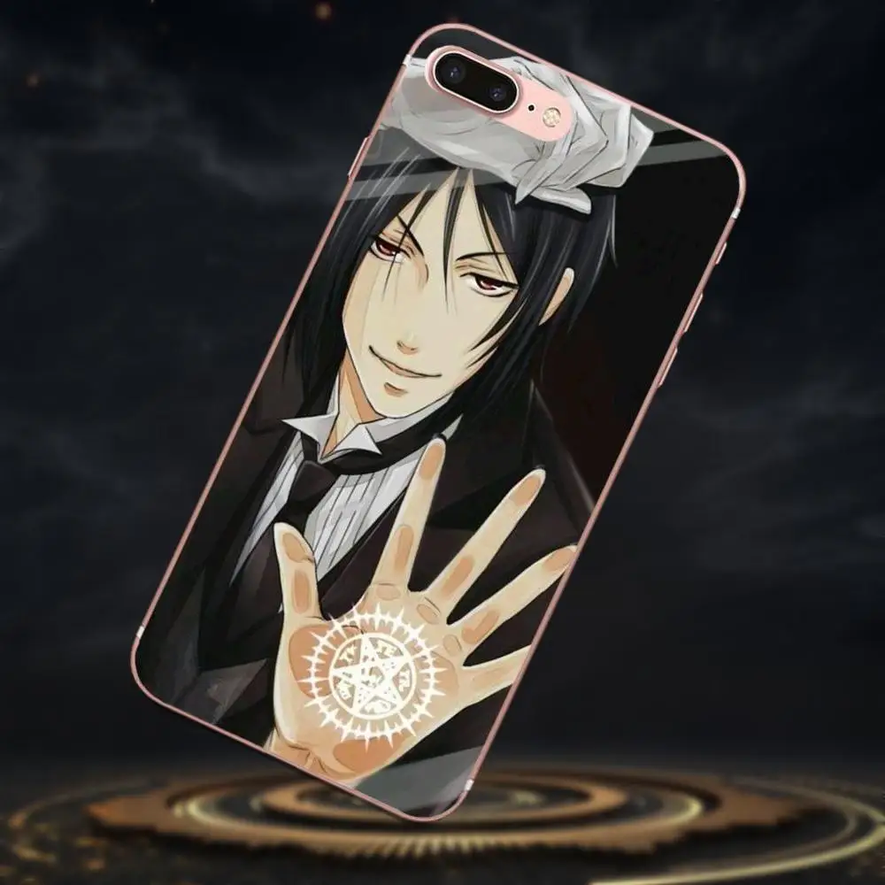 Черный Батлер Себастьян Michaelis для Xiaomi Mi3 Mi4 Mi4C Mi4i Mi5 Mi 5S 5X 6 6X 8 SE A1 Max Mix 2 Note 3 4 защитный