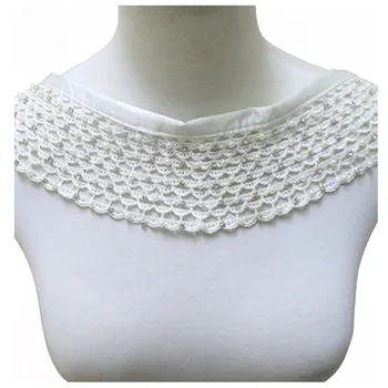 

1pcs Embroidered Beaded Rhinestones Lace Collar Neckline V Collar Applique Embroidery Sewing On Fabric Accessories