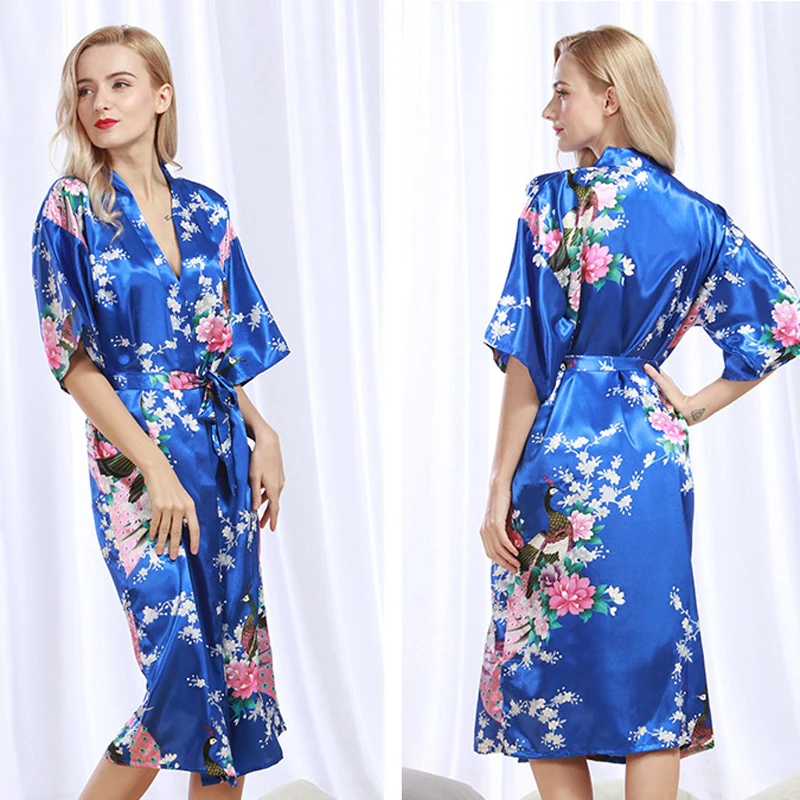 Женское летнее платье Pijama женские мягкие элегантные шелковые цветочные свободные большие размеры с поясом Ночная рубашка пижамы Ночная рубашка JS568