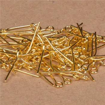 

200pcs Gold Silver Color Eye Head Pins16 20 30 40 45 mm Eye Pins Findings for Diy Jewelry Making Jewelry Accessories