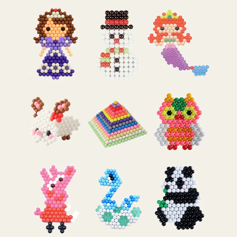 Color Crystal bean DIY Water Spray Magic Beads 3D Puzzle Educational Kit juguetes Ball Game Toys for Children