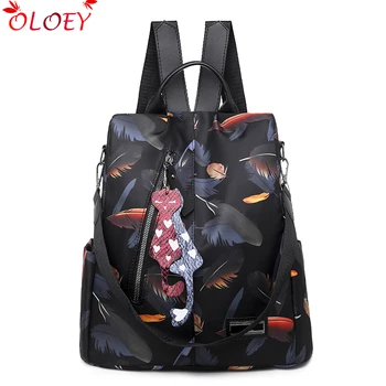 

2019 Brand Fashion Waterproof Oxford Women Anti-theft Backpack High Quality School Bags For Women Multifunctional Feather Bag