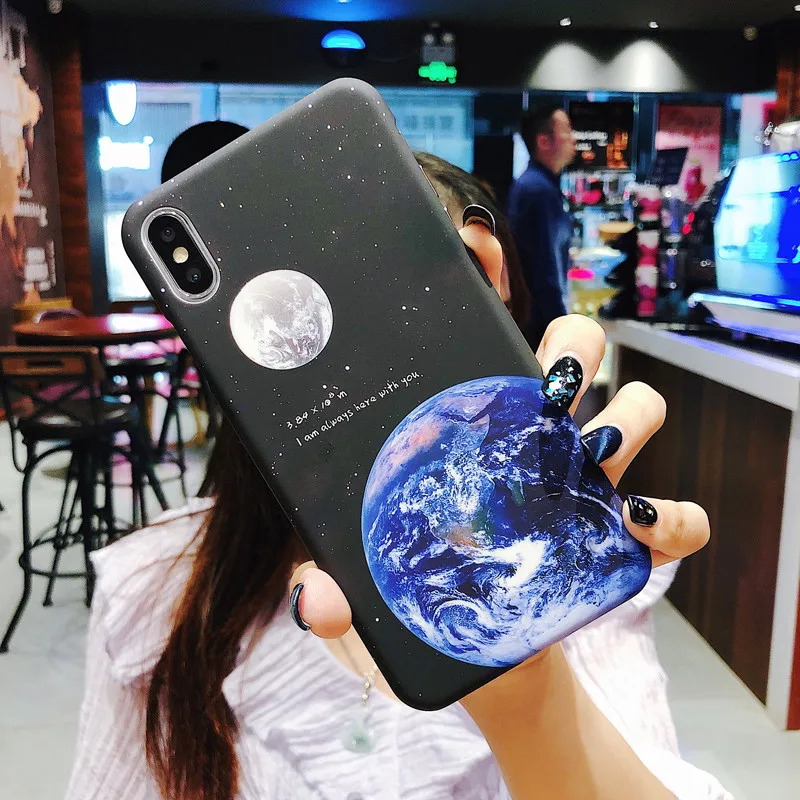 Чехол для телефона Moskado Planet Starry Sky для iphone XS Max XR X 8 7 6 6s Plus, Жесткий Чехол, модный космический самолет, чехол для пар