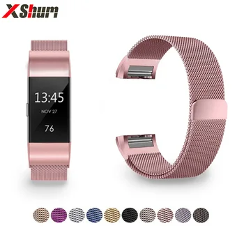

XShum Metal Stainless Strap For Fitbit Charge 2 Band Milanese Magnetic Fitbit charge 3 4 Strap Smart bracelet For Wrist strap