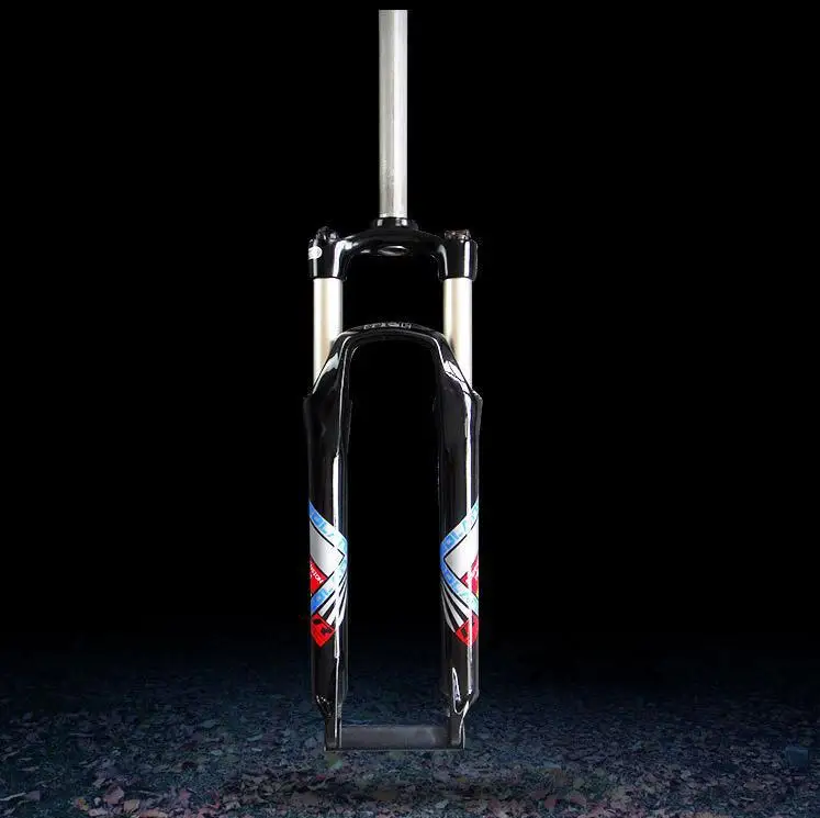 Buy Travel 100mm Shoulder aluminum mountain bike fork oil spring mtb front fork