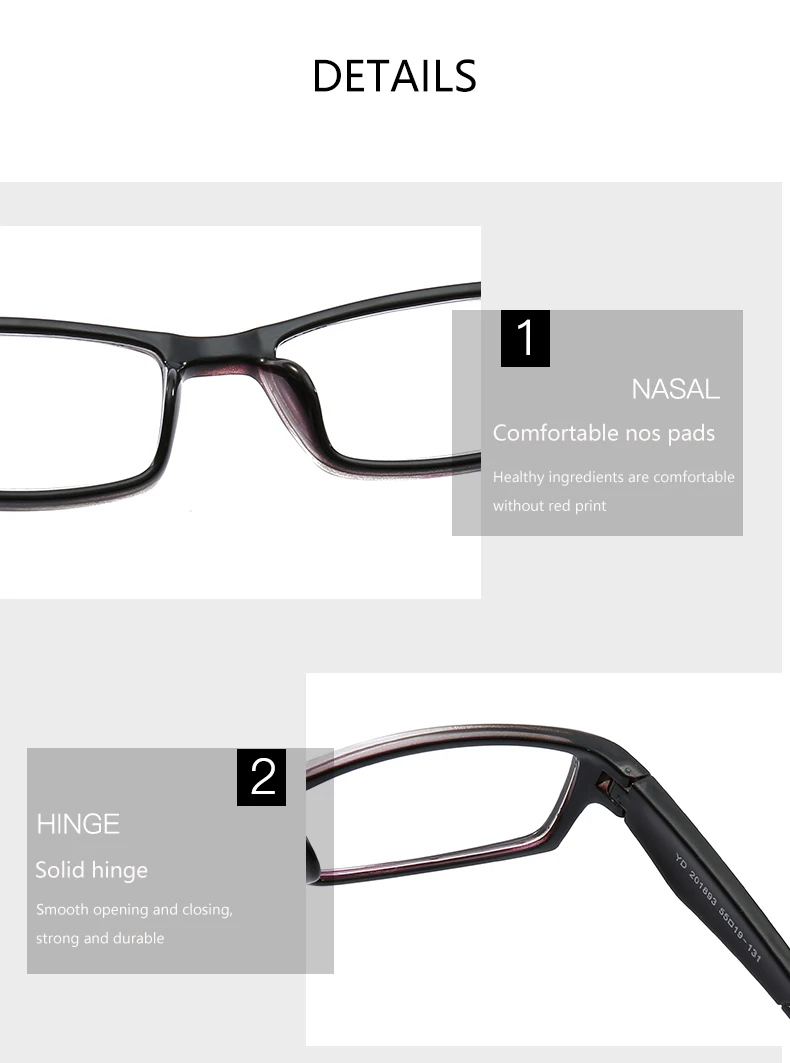 BOYSEEN модные простые очки для чтения Высокое разрешение ультра-светильник Пресбиопия Предотвращение усталости от 1,0 до 4,0 201893