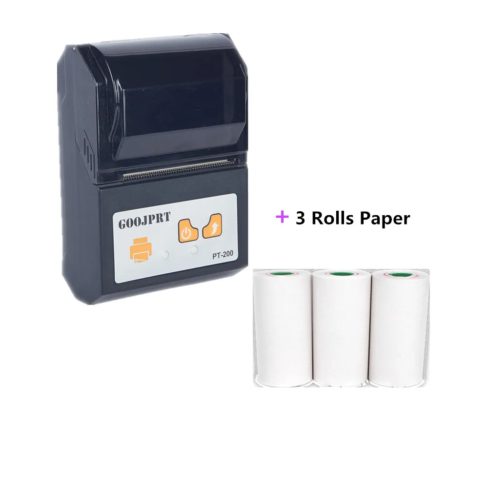 PT200 Thermal POS Recept Printer black plus 3 rolls paper