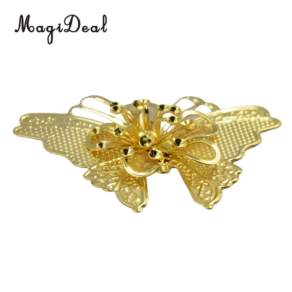 MagiDeal 6 pcs Fashion 3D Large Filigree Butterfly DIY Scrapbooking Home Mirror Wall Art Golden Home Decoration Stickers