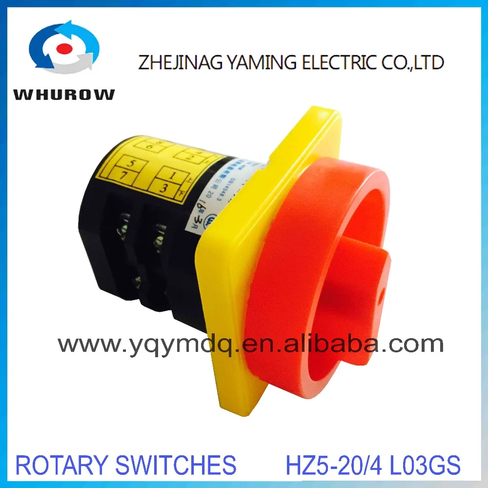 

Rotary switch HZ12 HZ5-20/4 L03GS pad lock power cut off switch 2 poles 2position on-off sliver contacts changeover cam switch