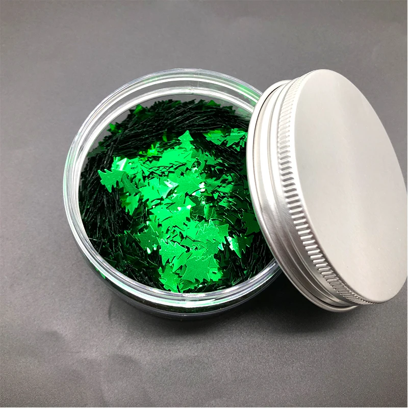KMGLITTER экологичный Поли новый год украшенный блестками зеленая Рождественская