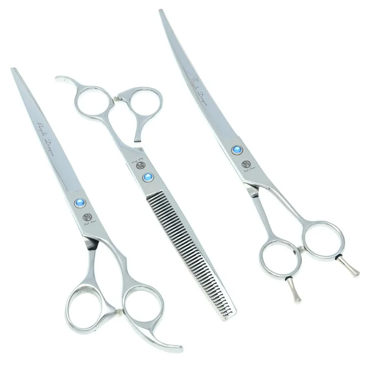

7.0" Japan 440C Professional Pet Grooming Scissors Dog Shears Big Straight &Thinning&Curved Scissors Dog Hair Clipper LZS0377