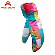 WILD SNOW Winter Boy&Girl Ski Gloves Windproof Waterproof Cute Skiing Gloves Waterproof Warm Gloves Mittens wild boy
