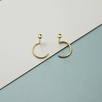 

Domino Handmade Super Small Gold Coin Stud Earrings Minimalist NO Earnuts