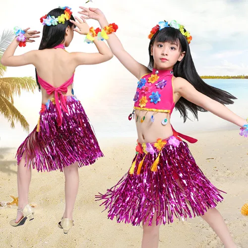 Seaweed Dance Costume Baby Dance Costume Cheerleading Hawaiian Hula Dance Costumein Belly