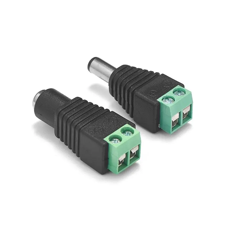 5.5mm x 2.1mm Female DC Connectors Male Jack Plug Power Connectors For