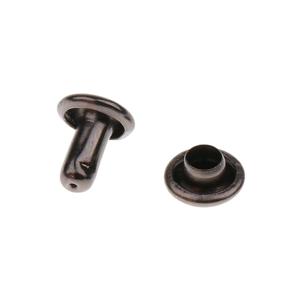 100 Sets Leather Rivets Double Cap Rivets for Leather Craft Repairing Decoration