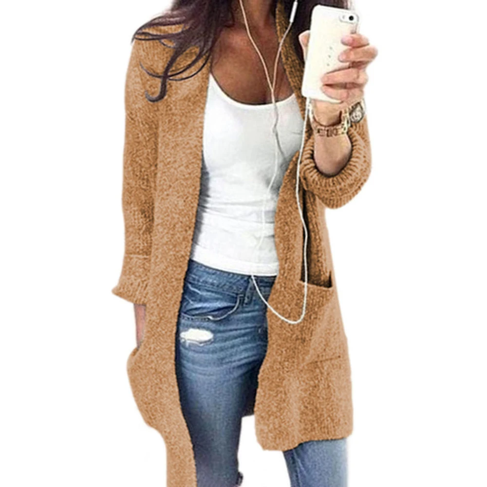 Loose Long Sleeve Cardigan Plus Size Long Sleeve Pocket Knitted Sweater Winter Women Casual Jacket Cardigans Feminino Tops 5xl