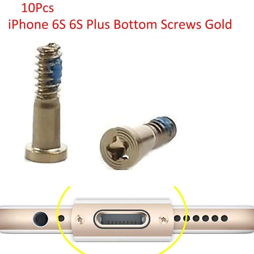 Difuminar Derritiendo Inocente Juego de tornillos dorados de repuesto para iPhone 5, 5S, 6, 6Plus,  Pentalobe, 10 unidades|Tornillos| - AliExpress