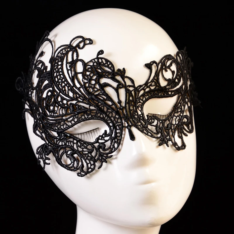 Черная кружевная маска для косплея, Цветочная Сексуальная Дамская маска с вырезом, маска для Хэллоуина, маскарадные маски, нарядное платье, костюм с повязкой на глаза