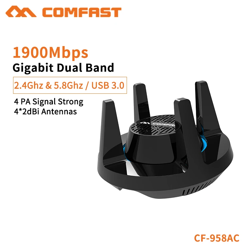 Новая сетевая карта Comfast 1900 Мбит/с гигабитная 2 4G и 5 8G Двухдиапазонная 4 * 2dBi
